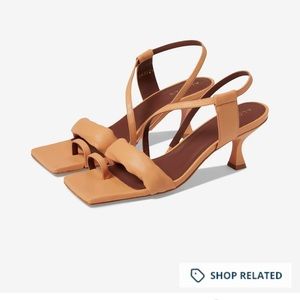 New with box: Alohas camel asymmetric straps heels
